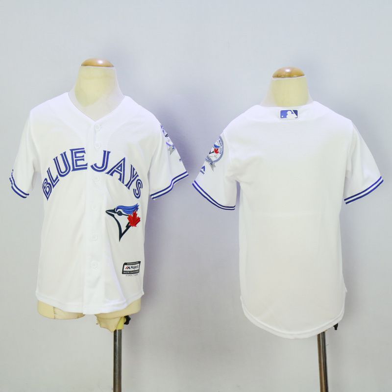 Youth Toronto Blue Jays Blank White MLB Jerseys->youth mlb jersey->Youth Jersey